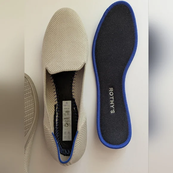 Rothy's Women's Cream Linen Flat The Loafer Shoes Size 10 - Picture 9 of 9